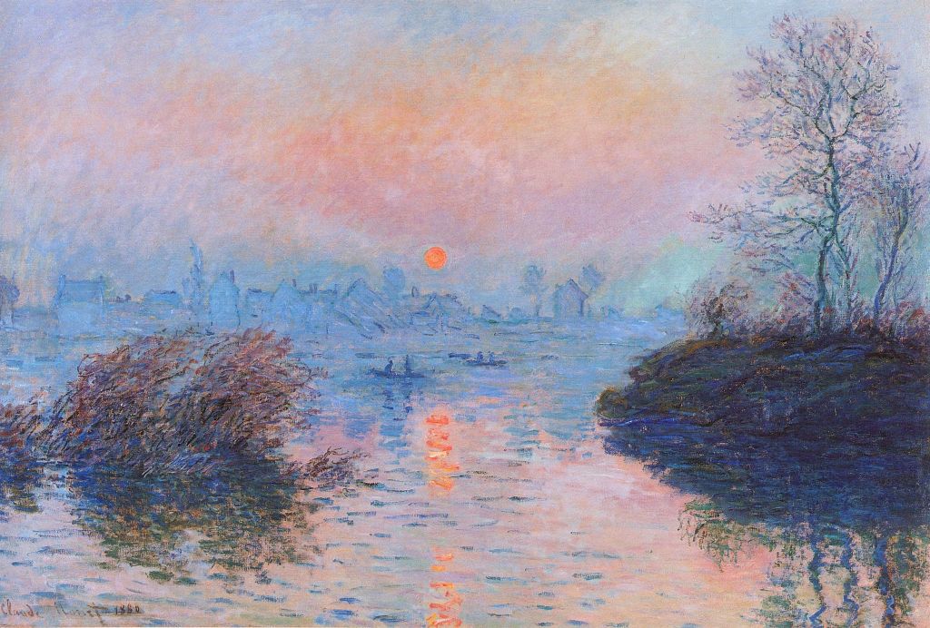 Claude Monet: Sunset on the Seine at Lavacourt - Winter Effect