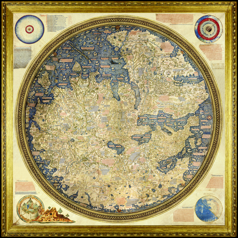The Fra Mauro map" Photo by Piero Falchetta, (Public domain via Wikimedia)